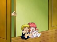 Tia and Zatch thrown out of room by Kiyo