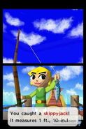 Link pescando en Phantom Hourglass