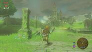 Link corriendo hacia el Templo del Tiempo