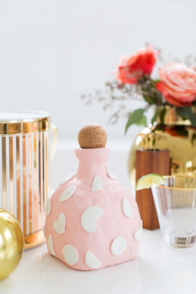 A cute statement DIY clay decanter made from an old Patron bottle! - sugar and cloth - Best DIY blog 2015 - houston - ashley rose