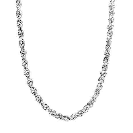 Sterling Silver Diamond Cut Rope Necklace (Size 16) with Lobster Clasp, Silver Wt 5.20 Gms.