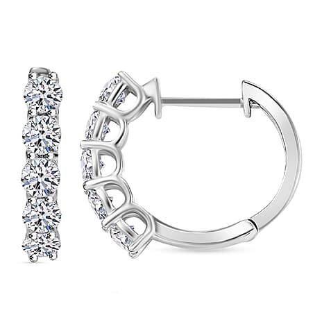 Luxuriant Diamond 950 Platinum SGL Certified (VS-E-F) Lab Grown Diamond Hoop Earring 1.00 Ct.