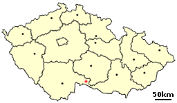 Location of Czech city Dacice.png