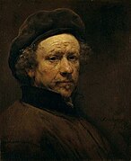 Rembrandt - Self-portrait with beret and turned-up collar (c.1659)