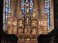 Gothic altar inside the medieval church