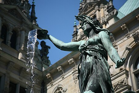 Hygieia fountain, city hall Hamburg (Germany)