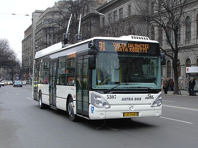 Trolleybus on route 91