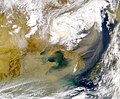 Asian dust moving over Sea of Japan