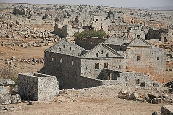 Ruins and left over buildings from Serjilla. Photograph: Dreirik