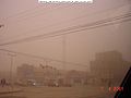 dust storm comes to Baicheng in Jilin Province, China