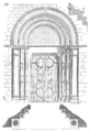 Dessin d'une des portes de l'église Saint-Étienne de Nevers