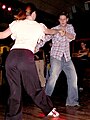 Social dancing Lindy Hop.