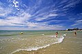 Beach and harbour, Val André, France