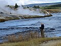 Old Timer Fly Fishing The Firehole River Near Ojo Caliente Bend