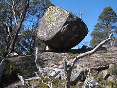 Dolerite erratic on the Central Plateau of Tasmania, Australia