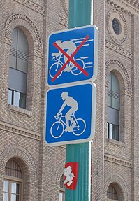 Radeln nicht Rasen, a cycling-related road sign