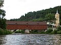 Wooden covered bridge in Radošov