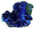 Azurite (blue) and Malachite (green)