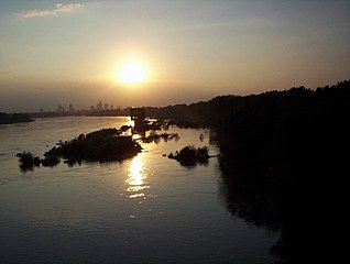 Vistula crossed its banks near Warsaw in the early summer of 2004