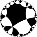 Isohedral tiling of the hyperbolic plane by octagons.