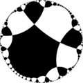 Regular tiling of the hyperbolic plane by 16-gons.