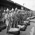 Newly-arrived Indian troops parade on the quayside at Singapore, November 1941