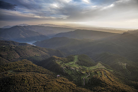 Landscape of mountainous region Collsacabra from the plateau El Far, by Mikipons