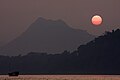 Mekong river at sunset in Luang Prabang, Laos