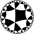 Uniform tiling of the hyperbolic plane by quadrilaterals.