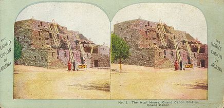 Hopi House near Grand Canyon, stereoptical view c. 1900