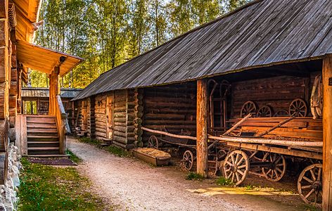 Old peasant's house, part of the ethnographic collection at the New Jerusalem Monastery in Istra, Moscow Oblast, by Sergey Malorodov