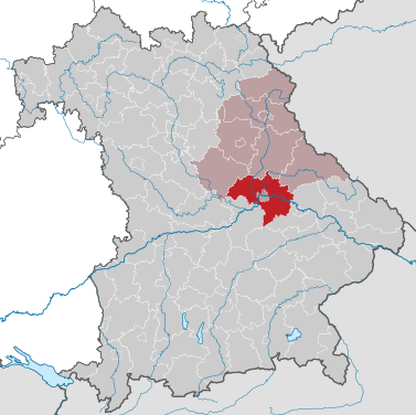 Lage im Regierungsbezirk Niederbayern / in Bayern