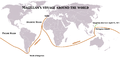 Map of Ferdinand Magellans voyage around the world