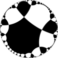 Uniform tiling of the hyperbolic plane by 14-gons.