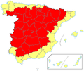 Map of the central area of Spain.