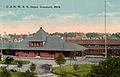 The Railroad Depot in Ironwood, Michigan around 1910.