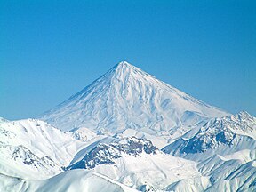 Damavand in winter, view from Dizin