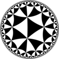 Regular tiling of the hyperbolic plane by triangles.