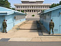 Panmunjeom, looking from South Korea to North Korea