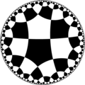 Uniform tiling of the hyperbolic plane by pentagons.