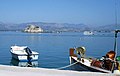 Blick auf die Festung Bourtzi vom Hafen von Nafplio