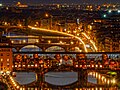 Lungarno at night with Ponte Vecchio