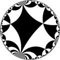 Isohedral tiling of hyperbolic plane by rhombs.