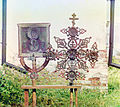 Altar cross and icon in the Church of the Transfiguration. Pidma. 1909