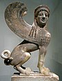 Attica - Sphinx-shaped finial of marble grave stele