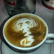 Latte art elephant