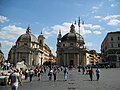 View with the twin churches