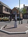 Symboilical border pillar in the centrum of Baarle