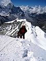 Approaching the summit, October 2004