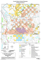 Map of public and private land in and around the national monument